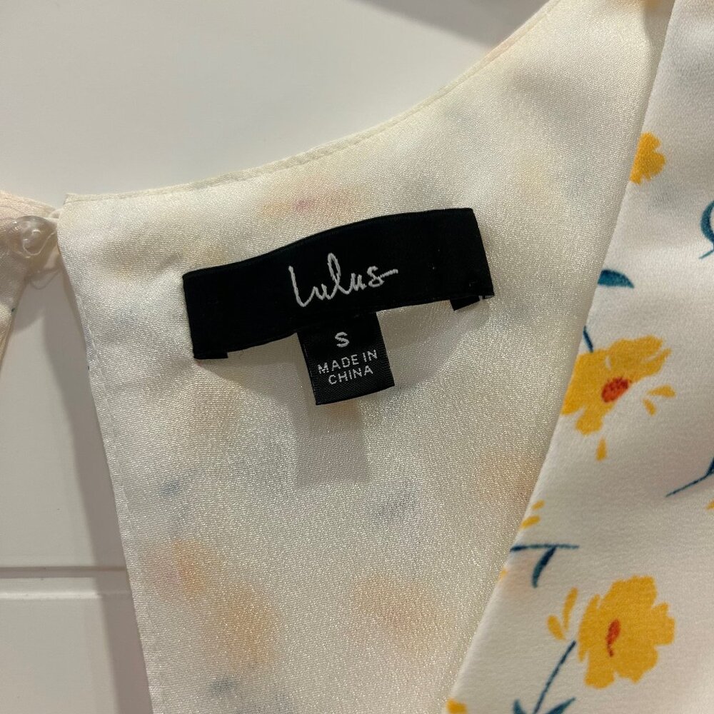 Lulus White and Yellow Spring Dress - Picture 3 of 3